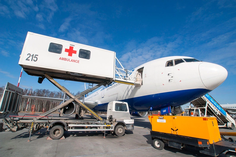 MedJet plane on ground