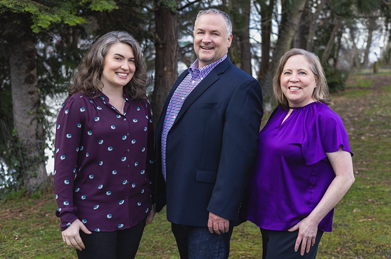 Team photo by the river
