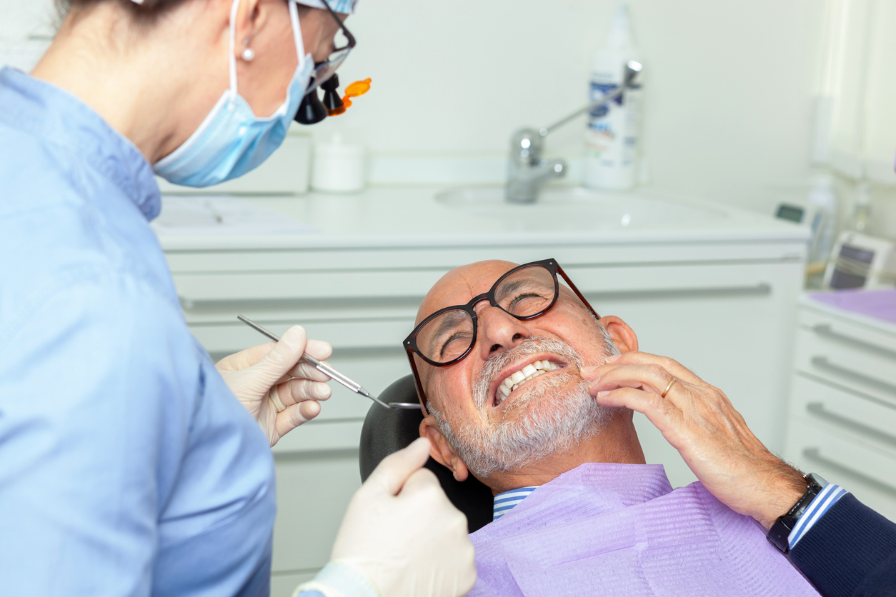 Man at the dentist
